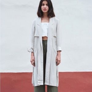 First Rite Linen Duster Jacket Trench